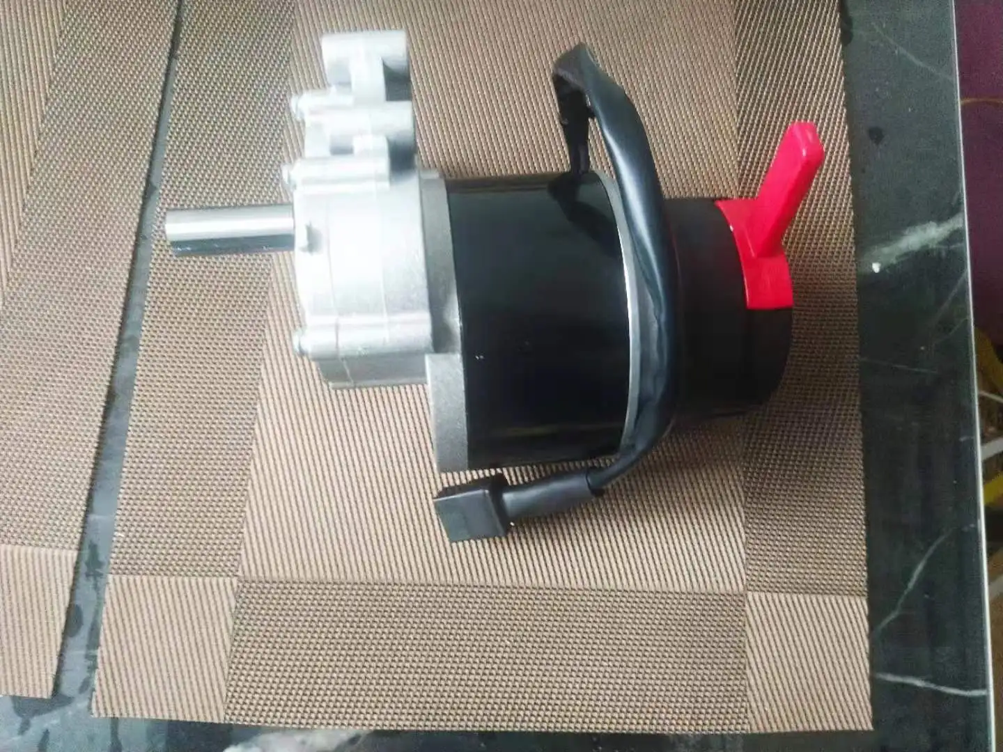 1pcs/lot 250w 24v  brush motor with electromagnetic brake and hand brake, Longer shaft, wheel chair used DC gear brushed motor