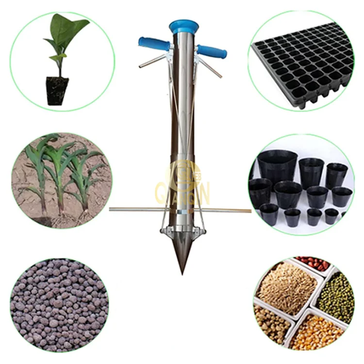 

QianQin Double Handle Seedling Transplanter Device for Vegetable Planting Garden Manual with Rangefinder