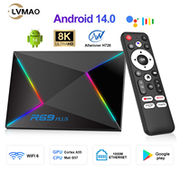 LVMAO Smart TV Box R69 Plus Android 14 Allwinner H728 1000M NETFLIX 4G Ram 64G Cortex A53 8K BT5 Wifi 6 Google Voice Set Top Box