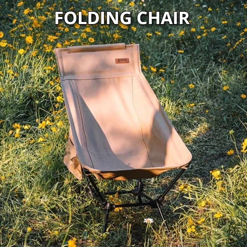 

Folding Moon Camping Chair Aluminum Alloy High Backrest Portable Beach Fishing Chair Leisure Outdoor Camping Furnishings