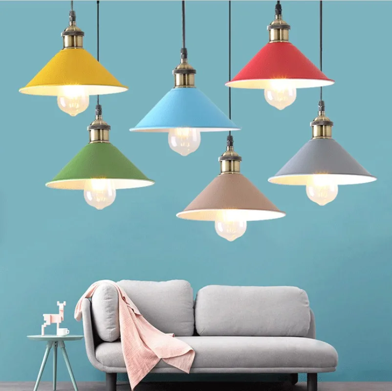 Six color modern pendant lights Nordic led lamp Christmas decorations for home lighting lamps for living room with lampshade