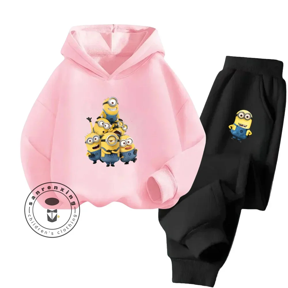 2024 Fashion Cartoon Minions Popular Street Hip-hop Cotton Sweatshirt Autumn and Winter Must-have Kawaii New Cotton Tracksuit