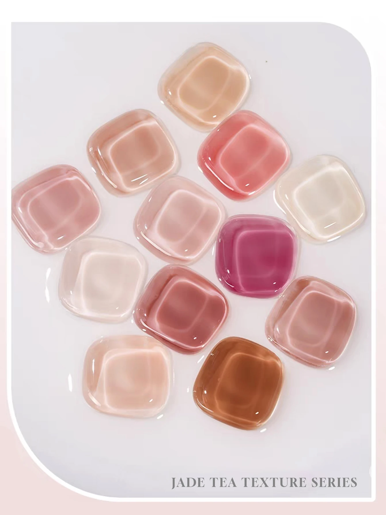 

01-12PCS 2025 New Nail Art Fashion Phototherapy Ice Transparent Jelly Jade Fat Transparent Nude Lotus Pink Shiny Nail Polish Gel