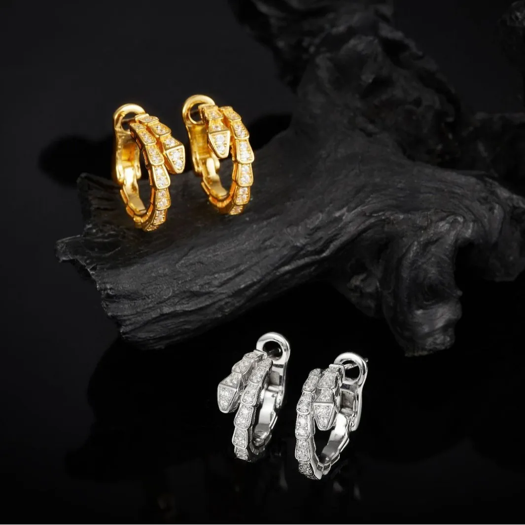 Winkin Winsin Brand Luxury Designer GRA Certificate Earrings Women S 925 Sterling Silver Snake Bone Moissanite Earrings Jewelry