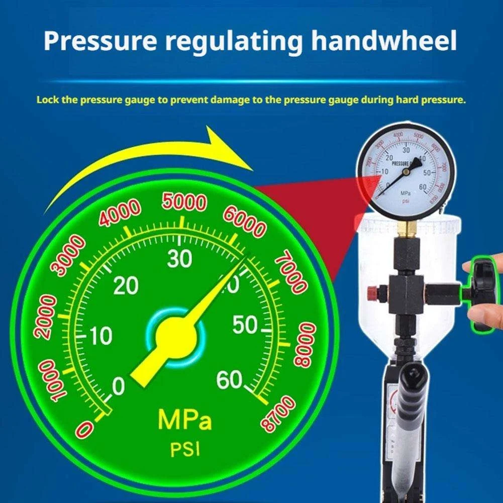 0-60Mpa 0-8000Psi مقياس الضغط اختبار مقياس ل S60h حاقن الديزل فوهة تستر شاشة ديجيتال S60H فوهة اختبار المكبس #3