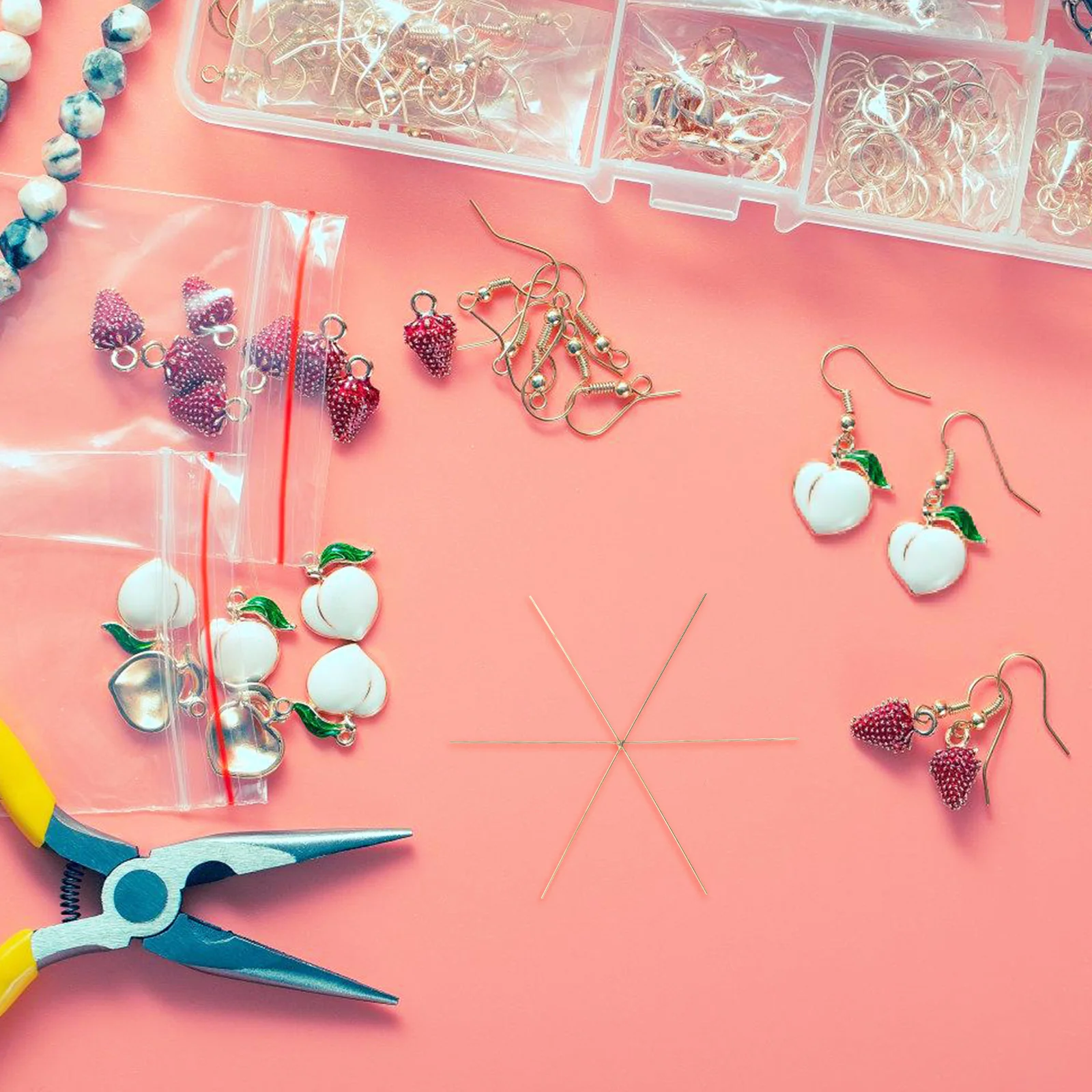 

30pcs Handmade Snowflake Hanging Ornaments 9.5Cm Copper Wire Forms For Beading Diy Christmas Crafts Jewelry Making Supplies Mini