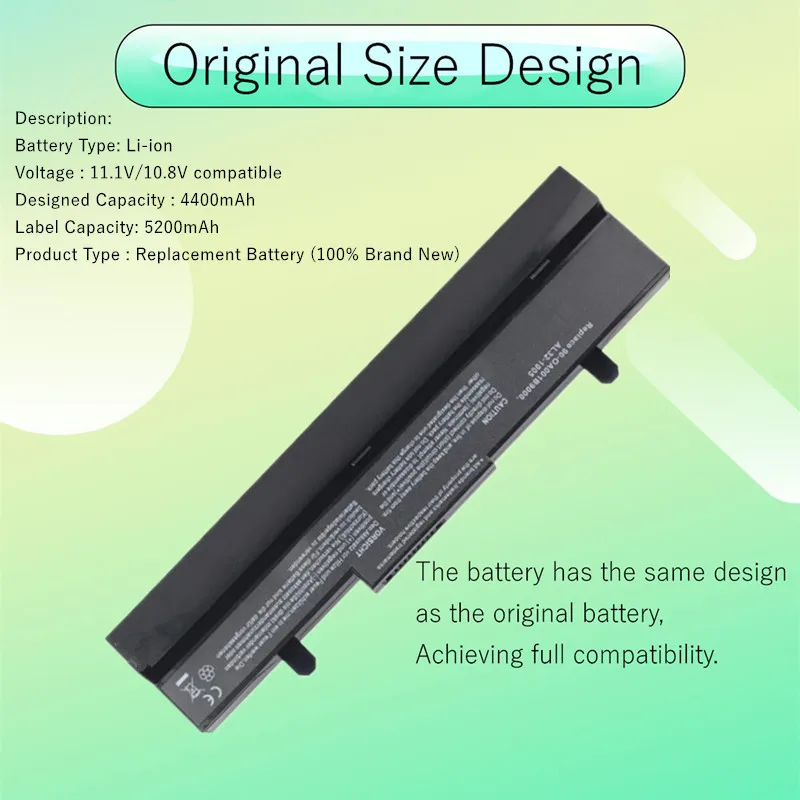 Laptop Battery For ASUS Eee PC 1005 1005H 1005HE 1005P 1005PE 1005HA 1101HA ML31-1005 ML32-1005 PL32-1005