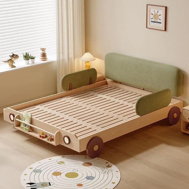 Children's bed Car solid wood bed Children's fun modeling Small apartment children's room Boys