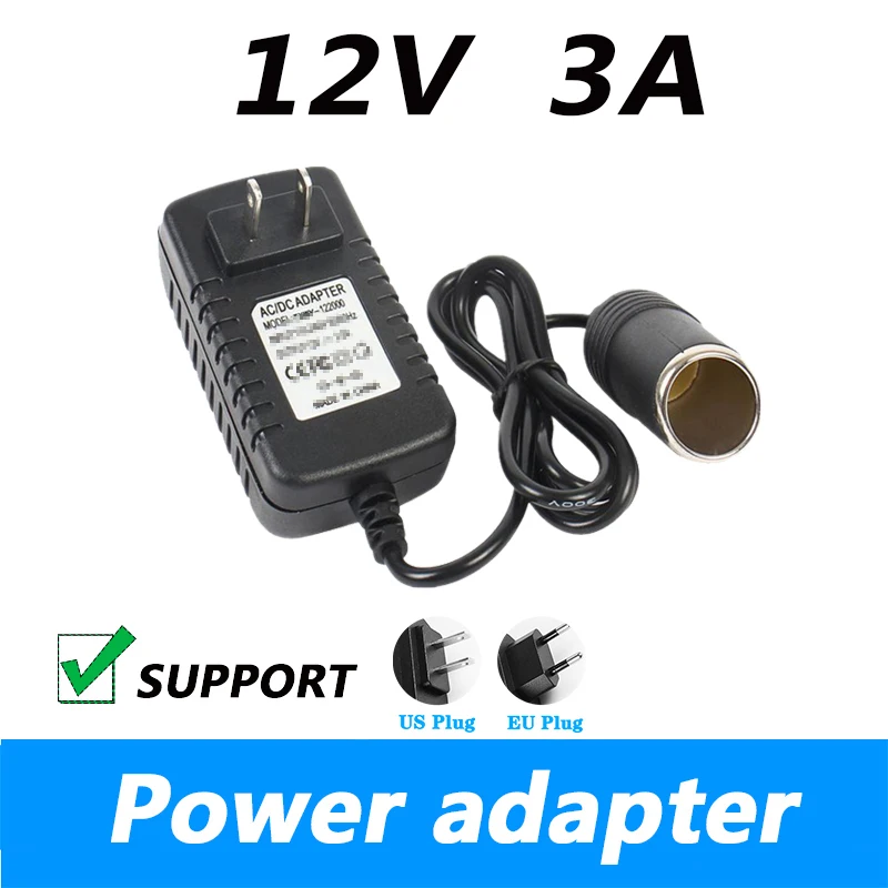 

AC 110V 220V to DC 12V 3A Car Cigarette Lighter AC/ DC Power Converter Adapter Transformer DC Power Supply EU/US