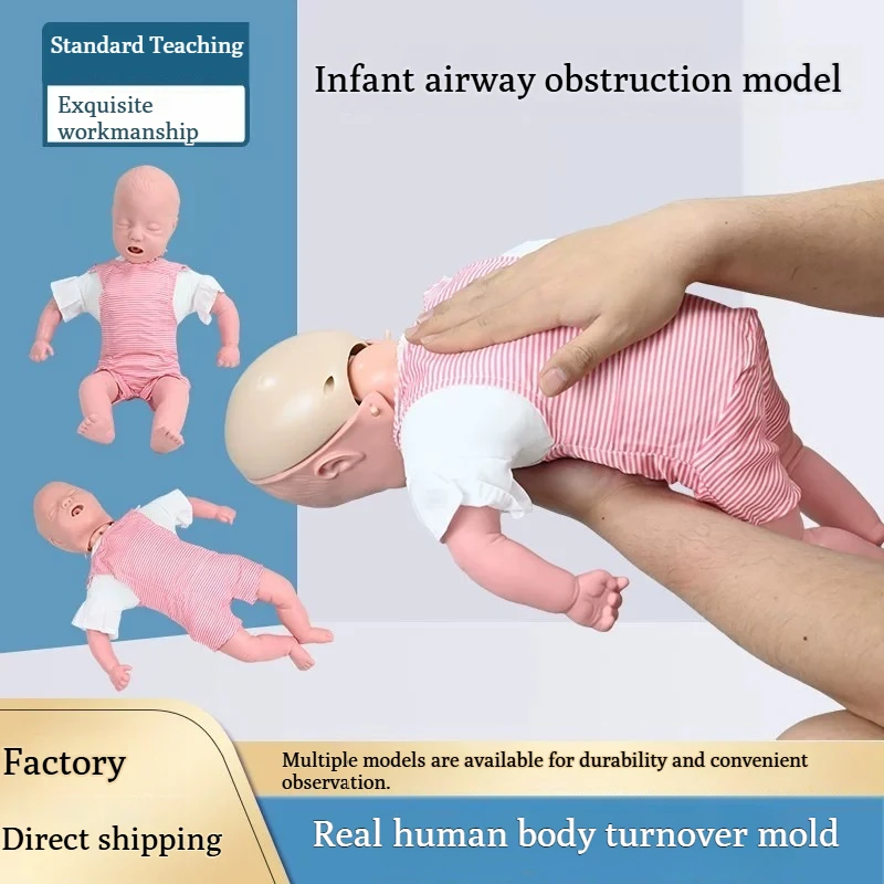 Baby Infarction Model Choking First Aid Training Babies Doll Advanced CPR Manikin with Bag Manikin Teaching Training Model