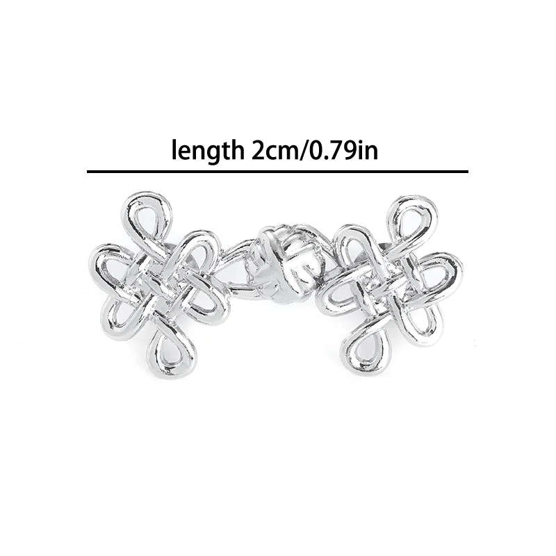Detachable Waist Buckle with Chinese Knot Design, Metal Snap for Jeans Decoration
