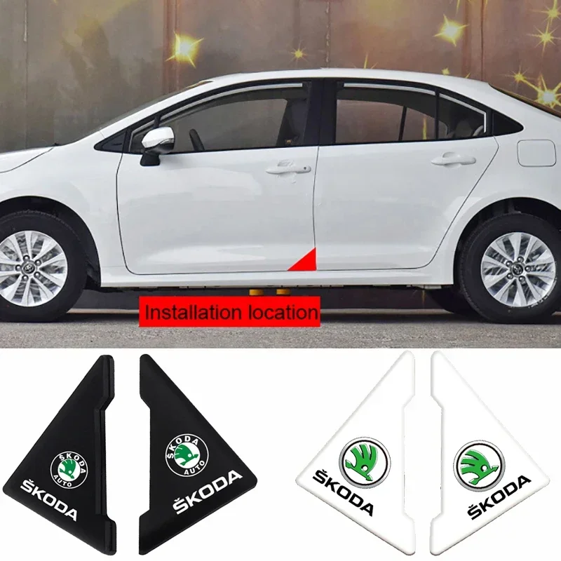 

2pcs Car Door Corner Anti-scratch Cover Protector for Skoda Rapid Vision Superb Fabia Kodiaq Karoq Octavia Yeti Roomster Scala