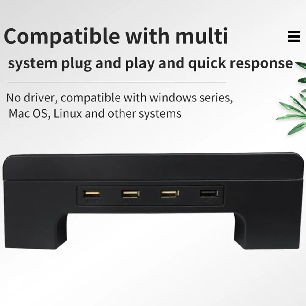 Monitor de computador Stand Riser com hub USB, extensor de carga rápida, prateleira aumentada, organizador de mesa para laptop, pc, impressora