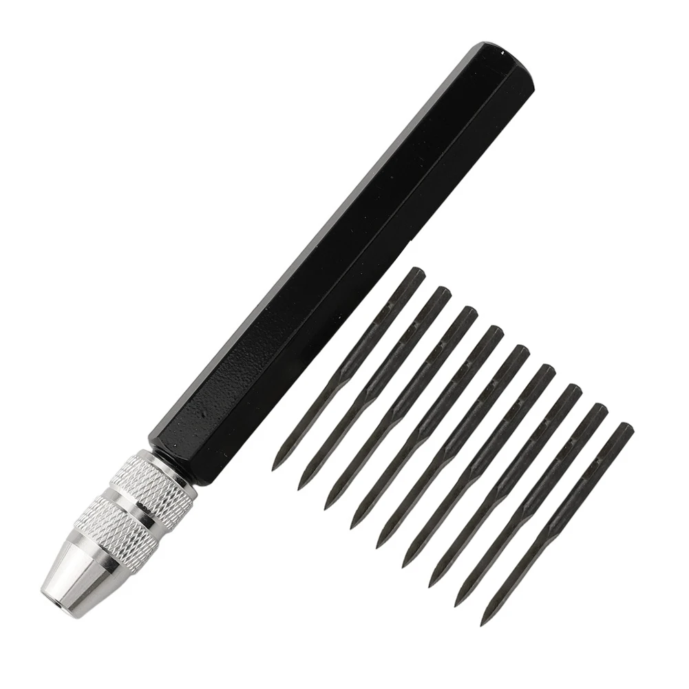 11PCS Deburring Tool Set SC1300 Handle With 10 BD5010  For Blades Trimming Tool  Triangular Burr Trimming Tool