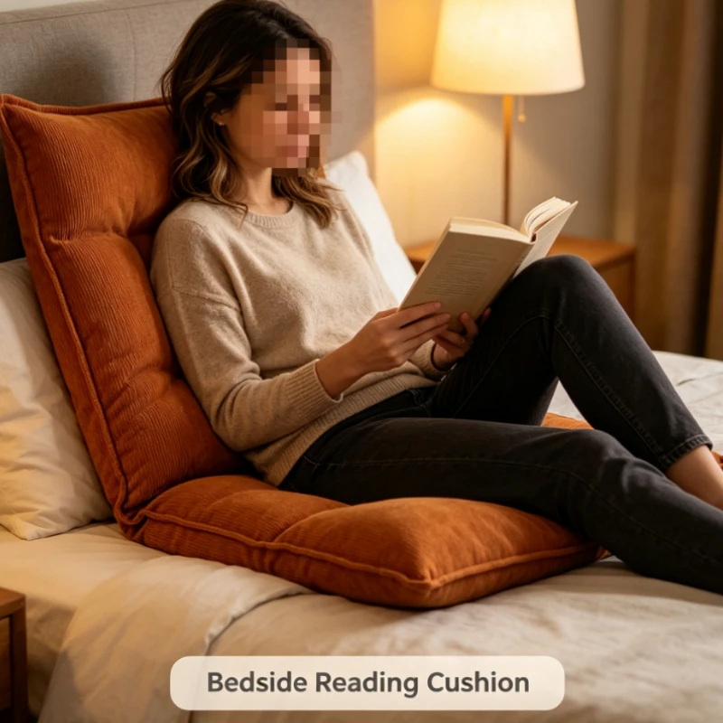 Foldable Corduroy Floor Chair With Thick Padding And Ergonomic Backrest For Balcony Or Dorm Use