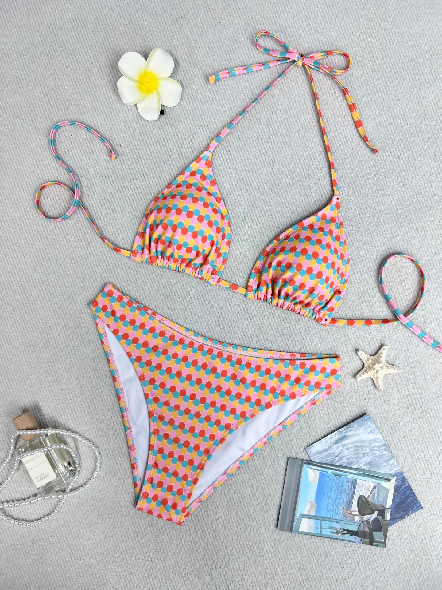 

Сексуальные треугольные бикини с эффектом пуш-ап, женский купальник с цветочным принтом, мягкий купальник-стринги, купальный костюм, женская пляжная одежда, Biquini Femme