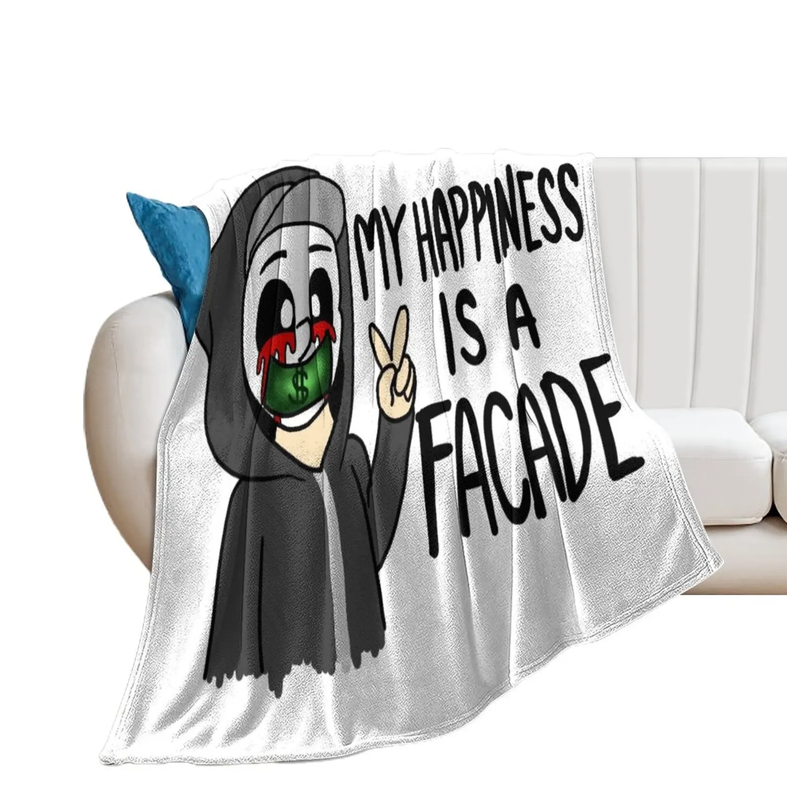 Happiness Facade (J-Dog) Throw Blanket Single Soft Plaid Heavy warm winter Blankets