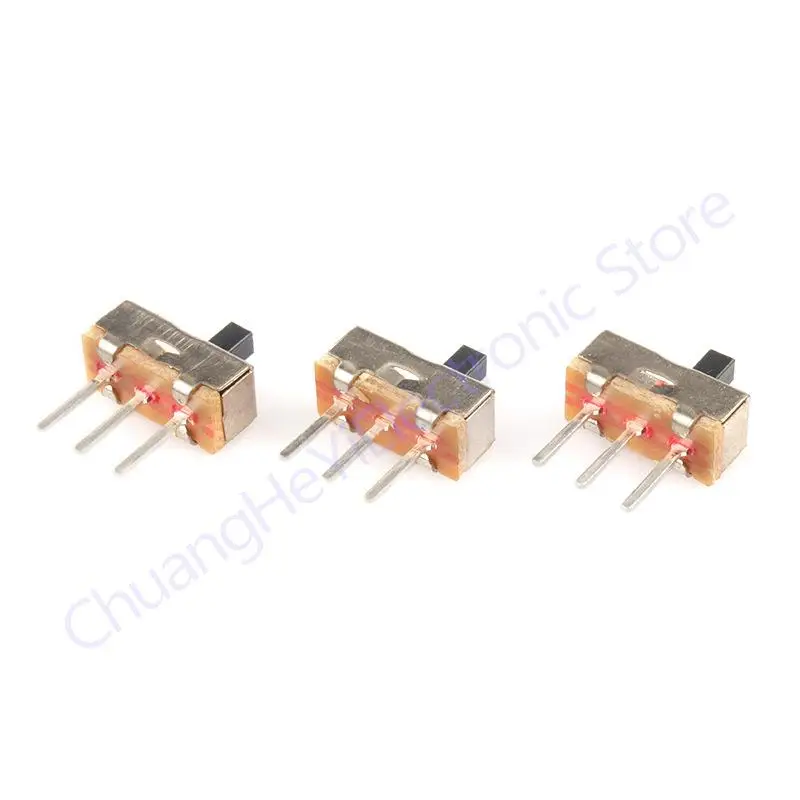 10Pcs Interruptor on-off mini Slide Switch SS12D00 SS12D00G4 3pin 1P2T High quality toggle switch Handle length:4MM