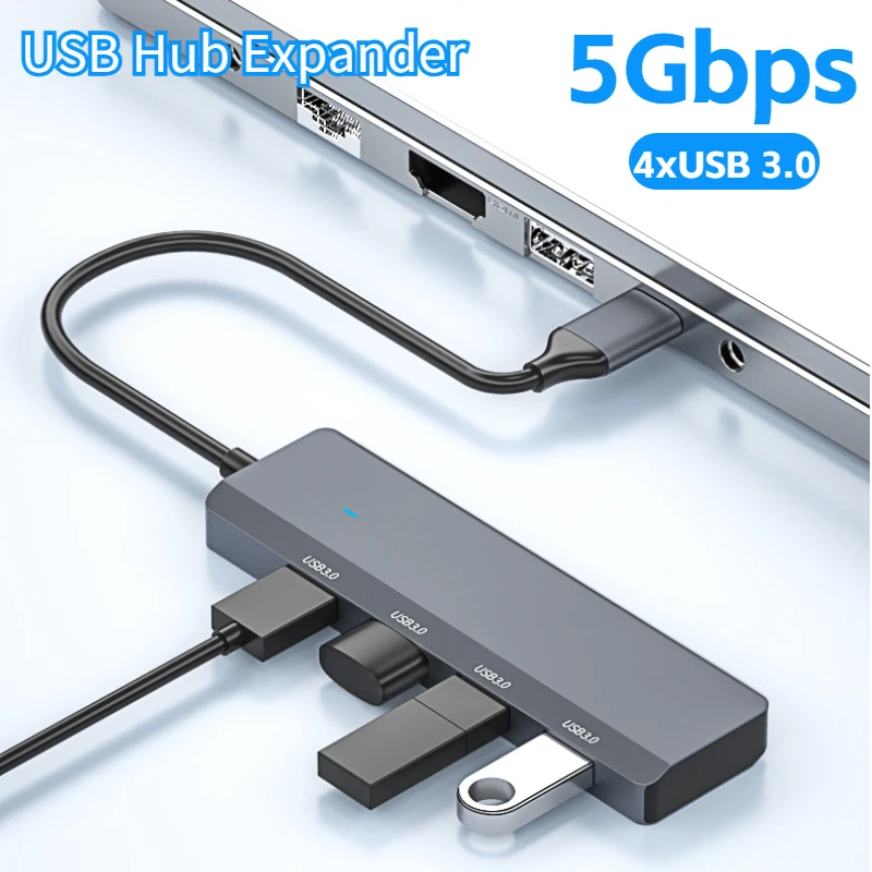

4 Port USB 3.0 Hub High Speed Type-c USB C HUB Type-C Multi Splitter High Speed 5Gbps for PC Computer Multiport Type-C Converter