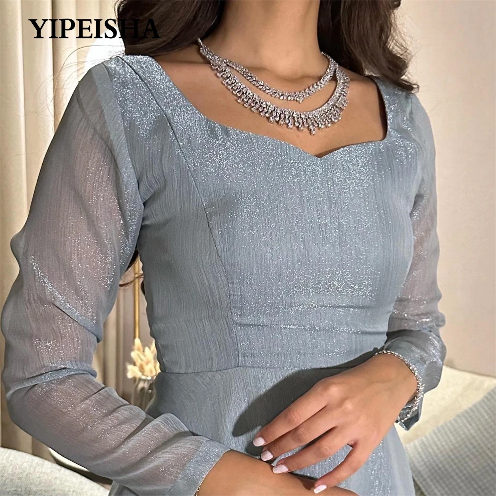 Customized Evening Dresses Long Sleeve A-line Illusion Vintage Prom Gown Exquisite Sweetheart Neck Formal Party Dress فساتين ال