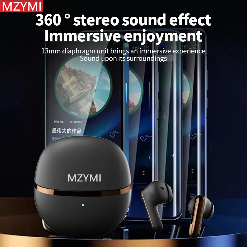 MZYMI A34 Szikratávirát Fülhallgató bluetooth5.3+edr ben Fül Ribillió Mérséklés Fejhallgató 360°stereo Csendül headse vel mic