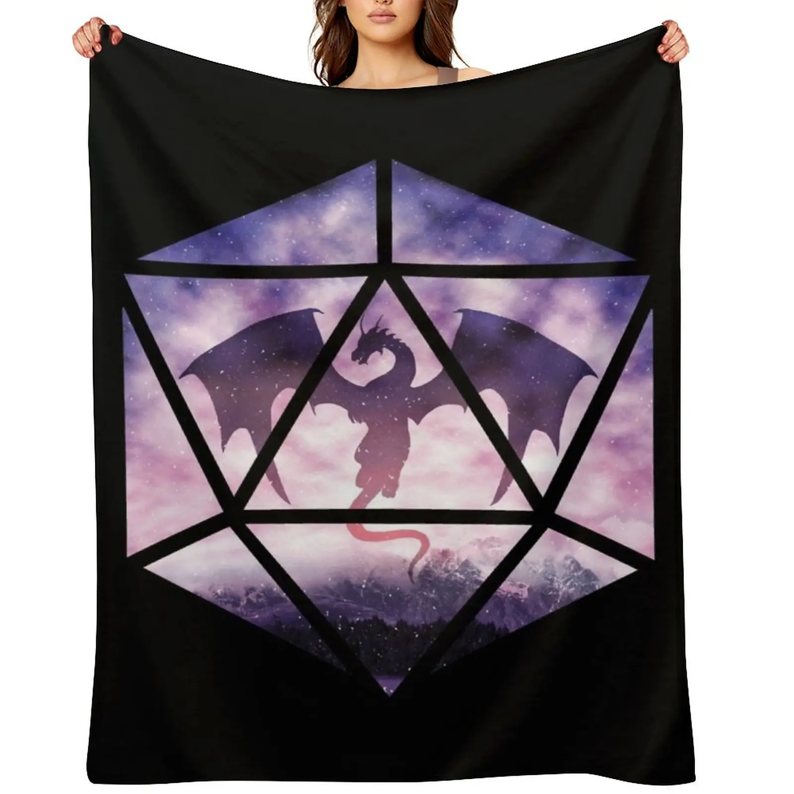 Purple Sky Dragon D20 Throw Blanket Warm Blankets For Baby Luxury St for winter Blankets