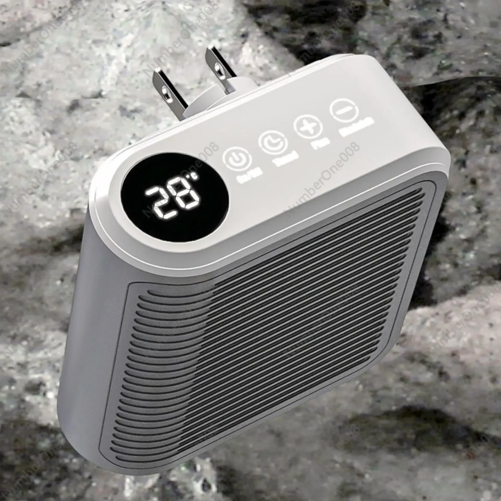 

Mini heater plugged into wall-mounted heater multi-function touch timing