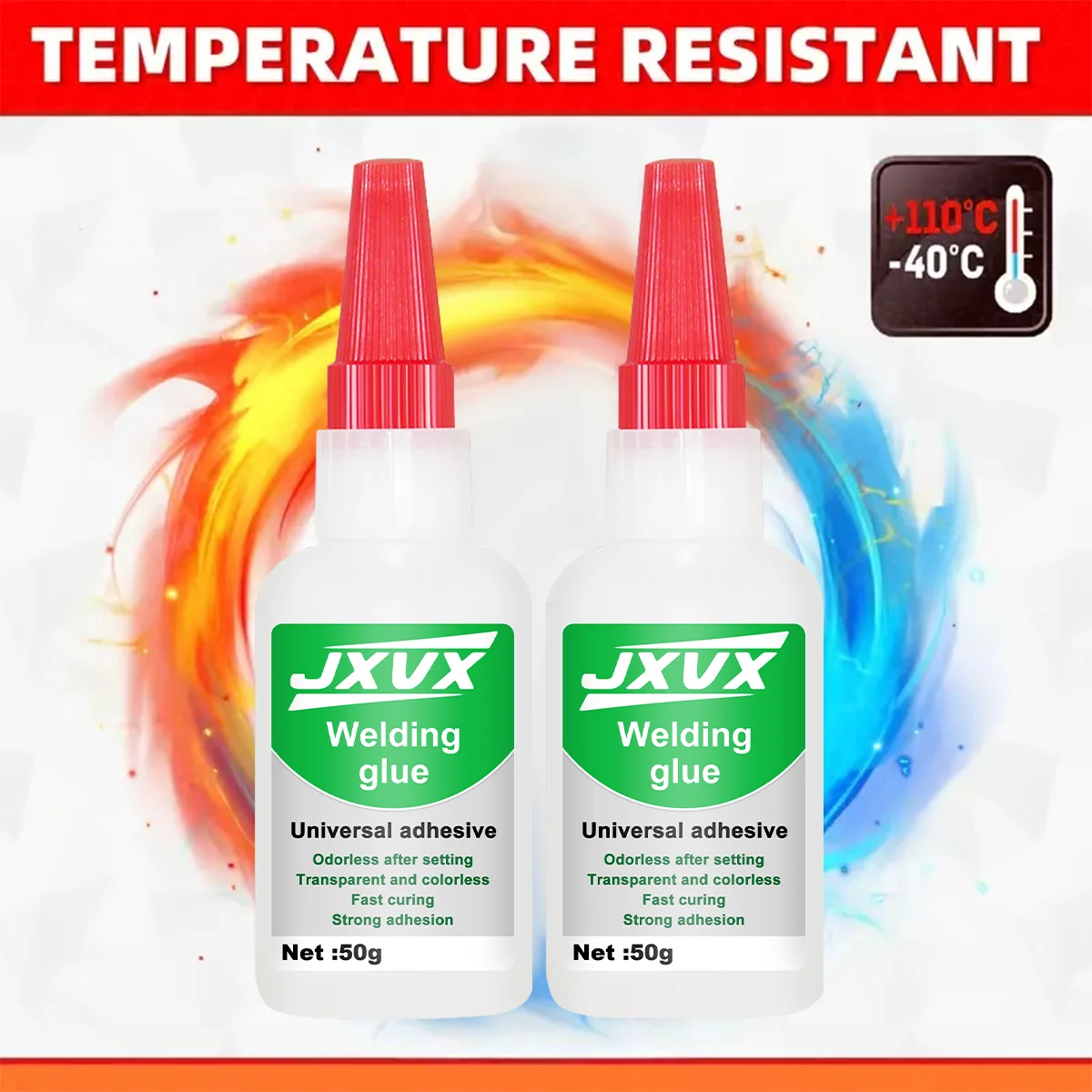 JXVX 50g لاصق زيتي فائق القوة لللحام متعدد الأغراض لاصق سائل قوي للغاية أداة لاصقة 20 جرام - لاصق CA شفاف سريع الجفاف للمعادن والبلاستيك والخشب والسيراميك والزجاج. #2