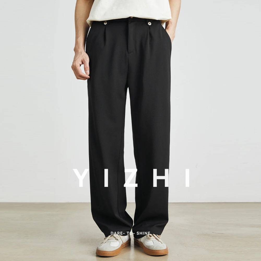 2025 New Summer Men's Casual Pants Straight Loose Sports Ice Silk Ultra-thin Trousers Outdoor Commuting Men Wide-leg Pants - Image 3