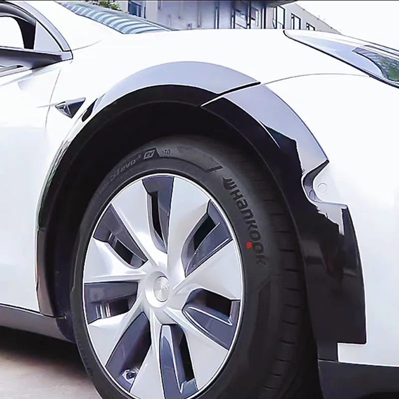 For 2021 22 23 Tesla Model Y Wide Fender Flares Wheel Brow Protector Plate Spoiler Diffuser Bodykit Car Exterior Accessories