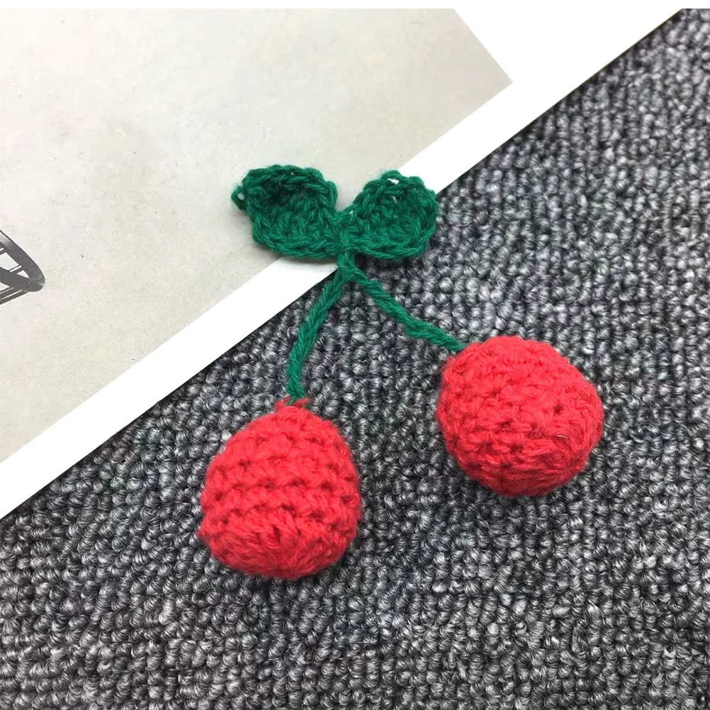 

10Pcs Yarn Cherry Earrings Resin DIY Earring Accessories for Women Simulation Cherry Design Lovely Eardrop Props