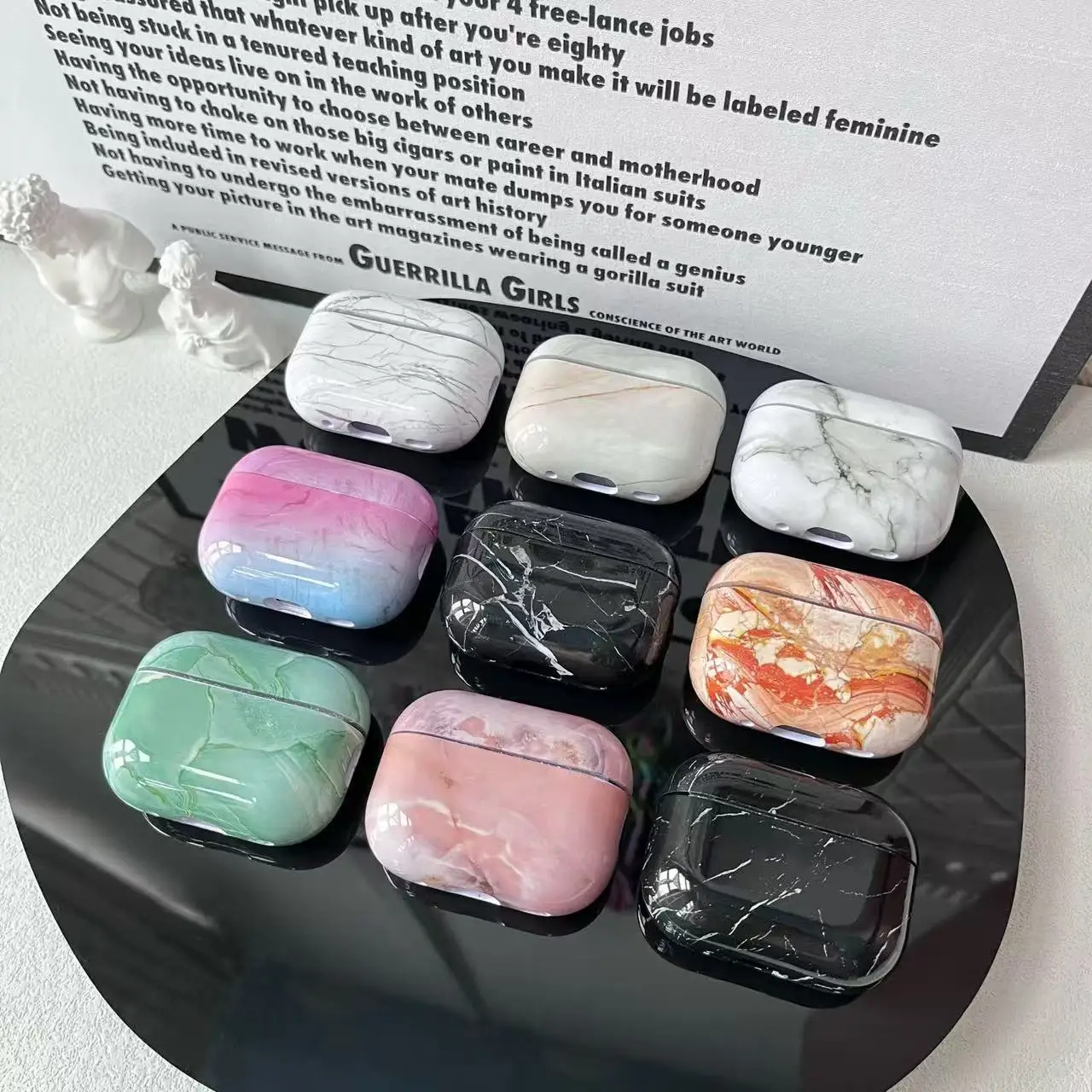 Marble earphone case suitable for AirPods 1 2 3 4 Bluetooth earphone protective case Apple AirPods Pro hard shell anti drop