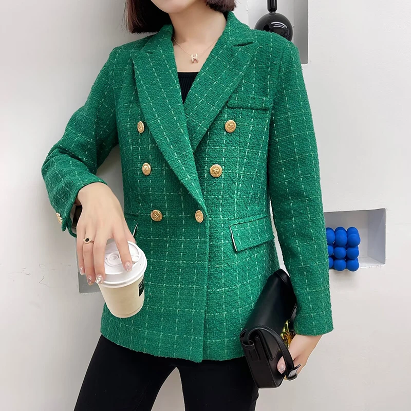 Spring Fall Thin Suit Women Fashion Elegant Long Sleeve Solid Straight Loose Jacket Office Lady Button Career Coat