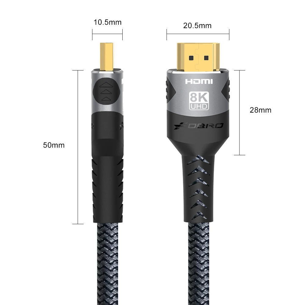 8K HDMI 2.1 Cable 8K@60Hz 4K@120Hz HDMI-Compatible Ultra High Speed 48Gbps Audio Video Cables For TV Box PS5 4 Monitor Projector