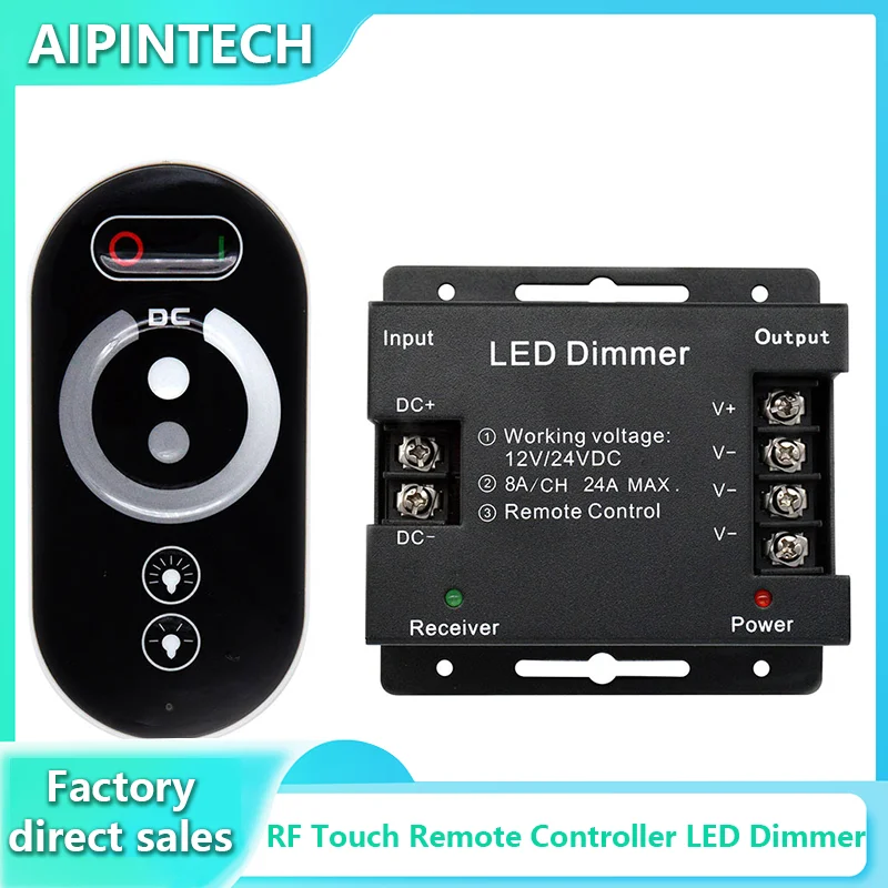 

DC12-24V LED Strip light RF Touch Remote Controller Dimmer For Tape Light Adjust Brightness.