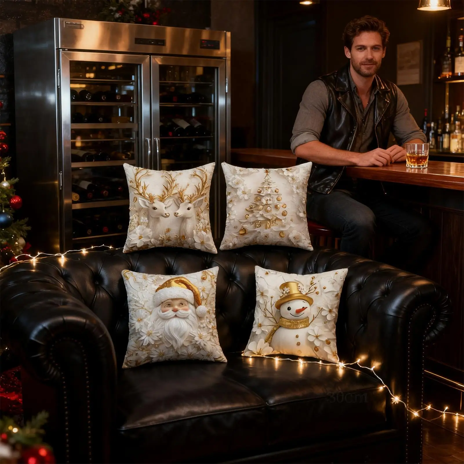 Pillow Covers For Couch 18x18 Inch Christmas Modern Decor Square Pillow Covers For Home Room Bedroom Living Couch Sofa Bed Patio