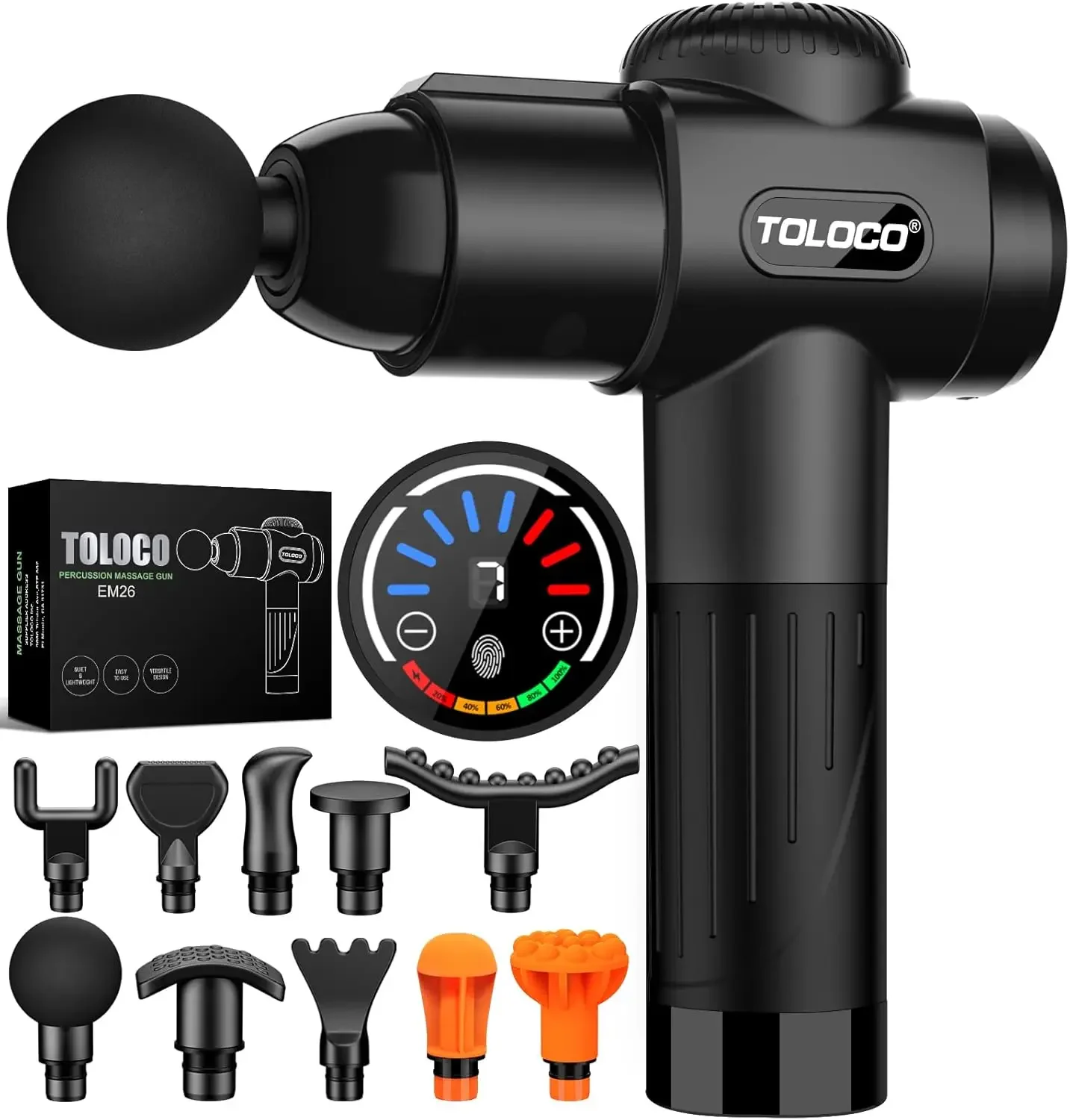 

Massage Gun, Deep Tissue Back Massage for Athletes for Pain Relief, Percussion Massager with 10 Massages Heads &