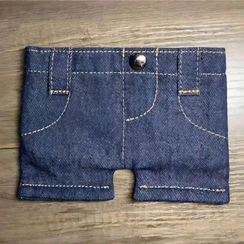 1pc Creative Retro Denim Mini Wallet Foldable Jeans Pants Style Card Holder Coin Purse Multi-functional Large Capacity Gift