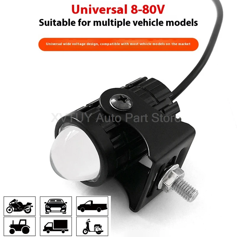 حار دراجة نارية الأضواء المصباح LED لونين صغير الصلب مدفع عالية منخفضة شعاع مقاوم للماء السوبر مشرق 8-80 فولت الجهد واسعة #2