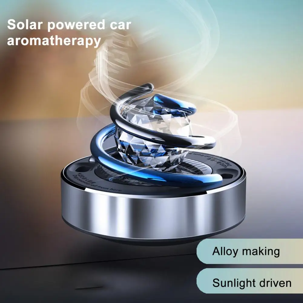 

Solar Powered Car Air Freshener Rotatable Spiral Rhinestone Long Lasting Fragrance Alloy Auto Aromatherapy Diffuser Ornament Car