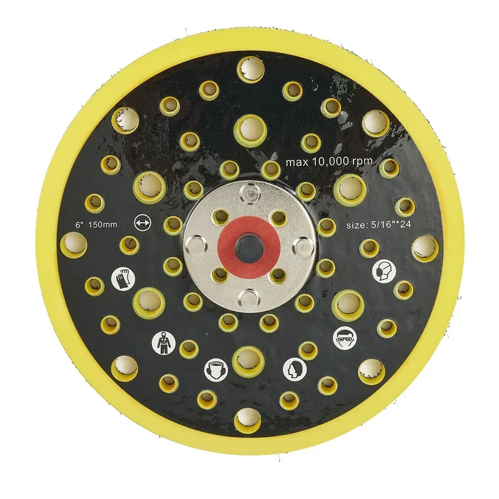 Sander Backing Pads 150mm 52 Holes Hook&Loop Dust Free Sanding Disc 5/16