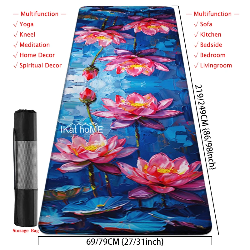 Large Size Yoga Pilates Gymnastics Meditation Mat Psychedelic Lotus Carpet Chakra Healing Floor Rug Aesthetic Home Decoration