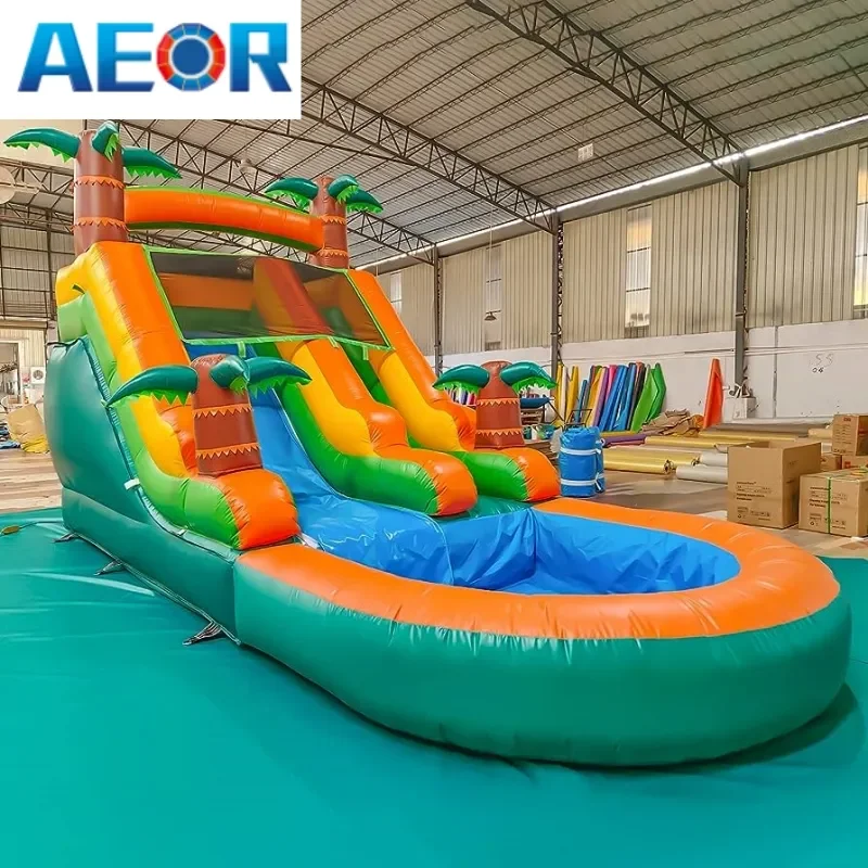 Waterglijbaan Zwembad Commerciële Opblaasbare Waterglijbaan Voor Kid Grote Goedkope Bounce House Jumper Springkussen Springkasteel Uitsmijter