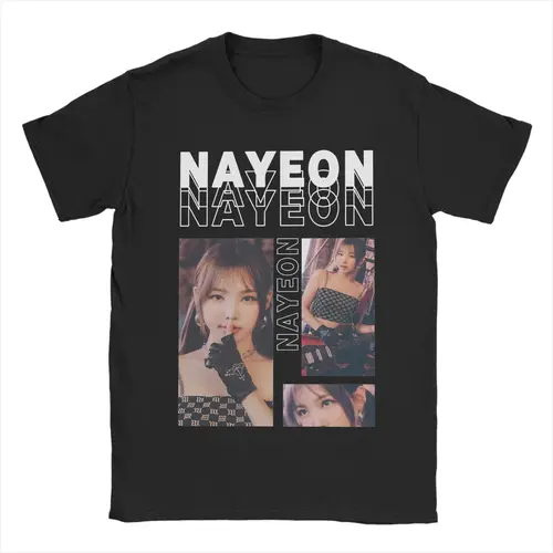 Imagen 1 del producto Ropa de calle Im Nayeon Kpop Twices, camisetas de manga corta con cuello redondo para hombre, ropa de verano de algodón