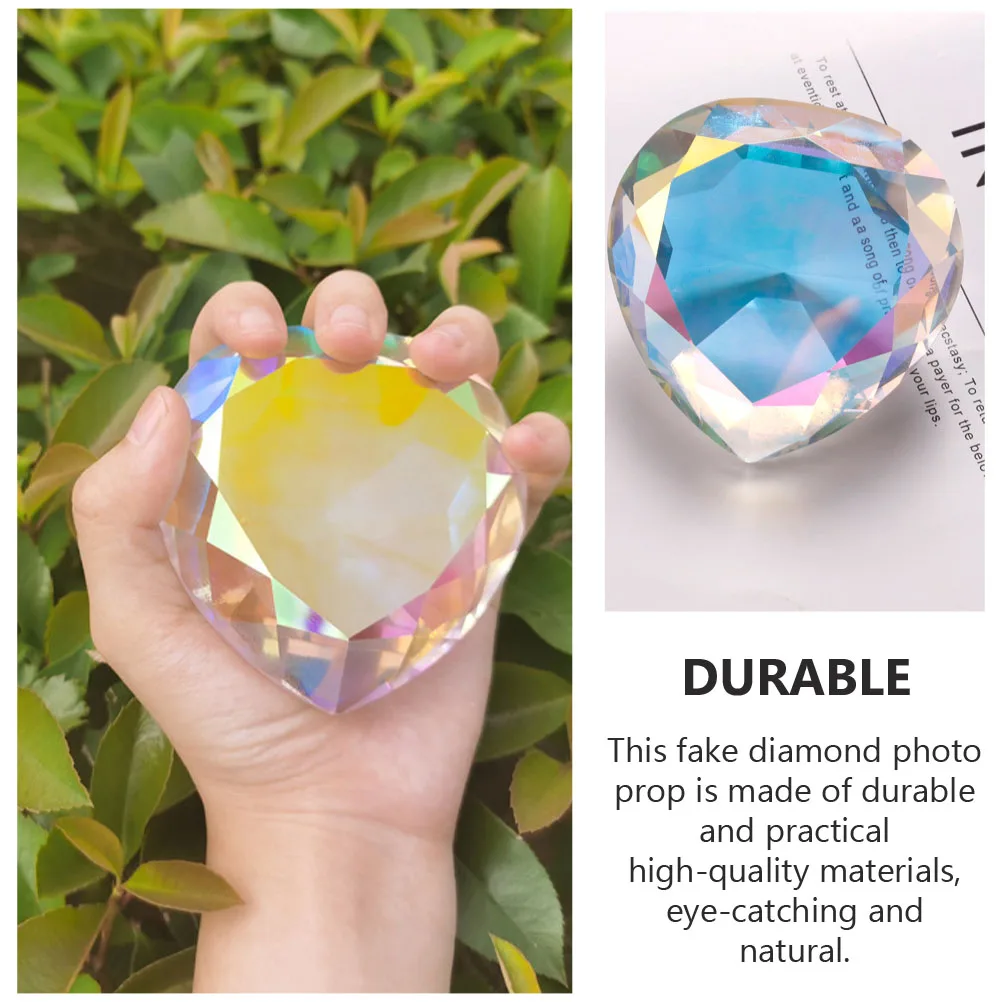 

Heart Shaped Crystal Decorative Gems for Nail Art Photo Props Large Size Fake Diamonds Home Office Desktop Decoration