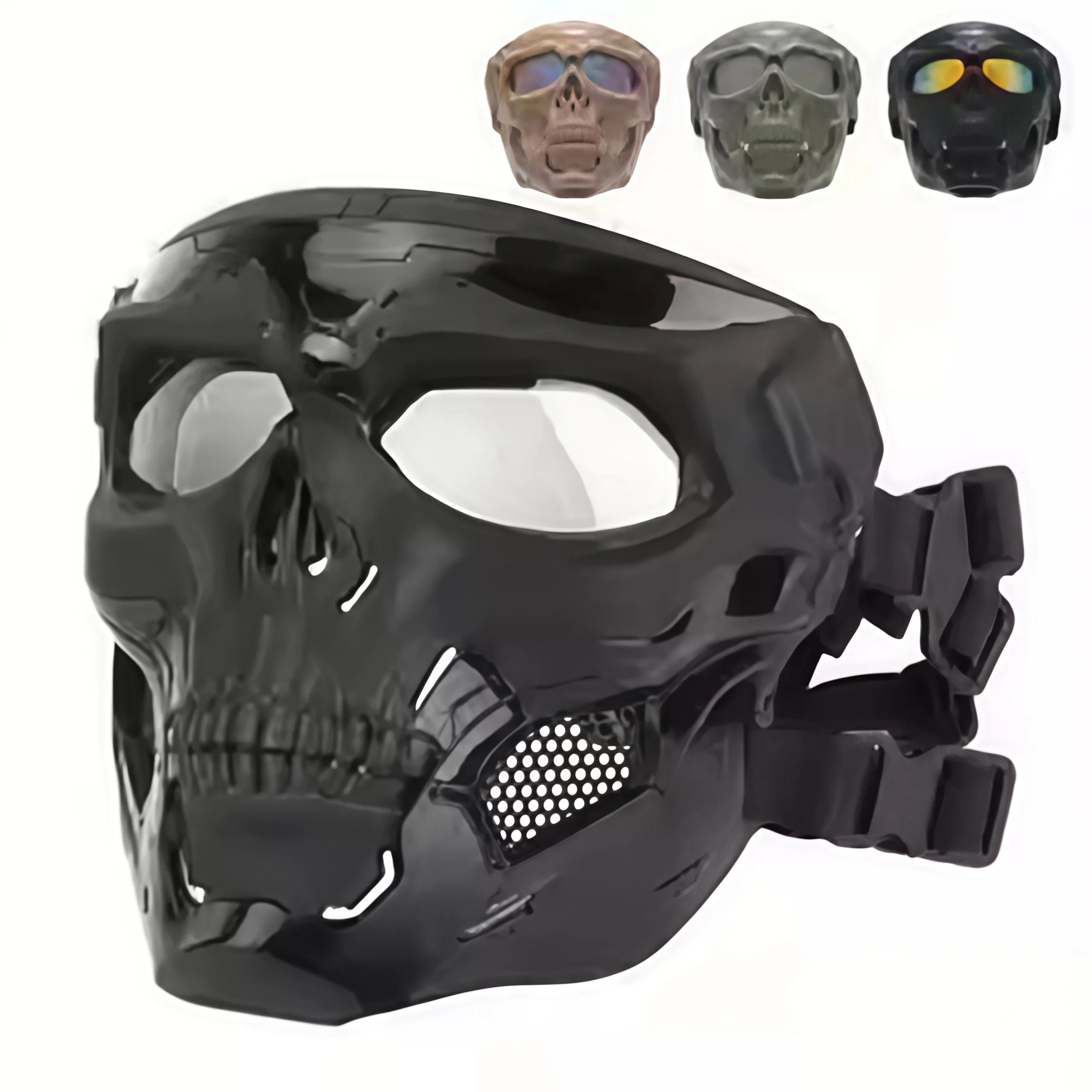 Motorcycle skull mask wind goggles outdoor sports riding glasses Halloween props windproof tactical mask