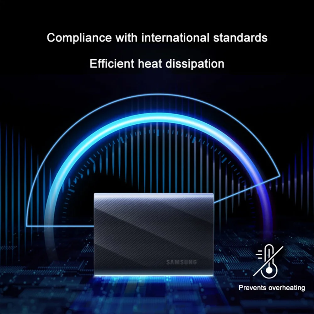 SAMSUNG Portable SSD T9 1TB 2TB 4TB سامسونج المحمولة SSD T9 1 تيرا بايت 2 تيرا بايت 4 تيرا بايت الخارجية SSD NVMe USB 3.2 Gen2X2 Type-C Type-A محرك أقراص الحالة الصلبة الخارجية لأجهزة الكمبيوتر المحمول سطح المكتب