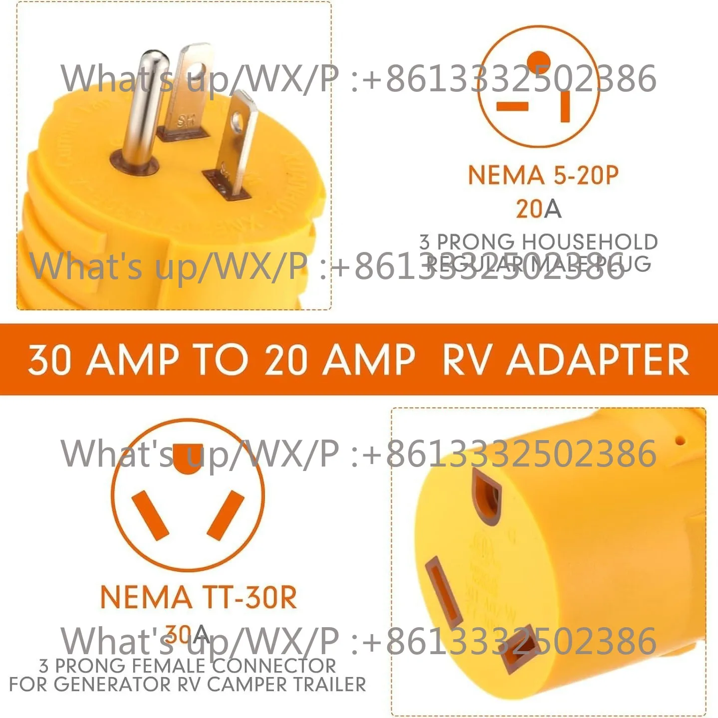 US standard 5-15P to 5-30R socket adapter plug Multi-purpose plug, RV adapter