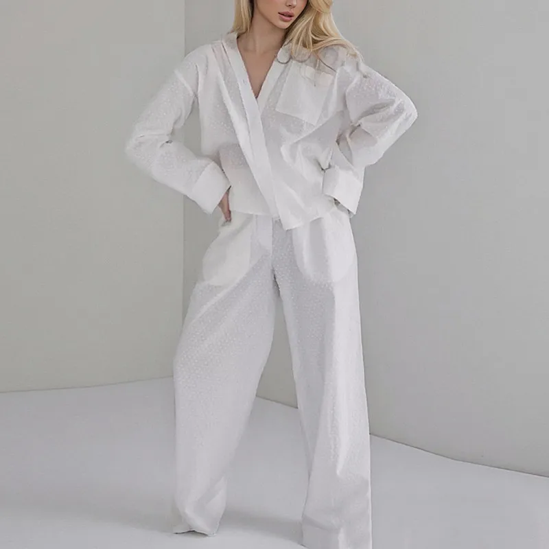 

Европейский новый женский пижамный комплект, хлопковая одежда для сна, верхняя одежда, пижамы Femme, домашний костюм, весенне-осенняя одежда для сна, одежда