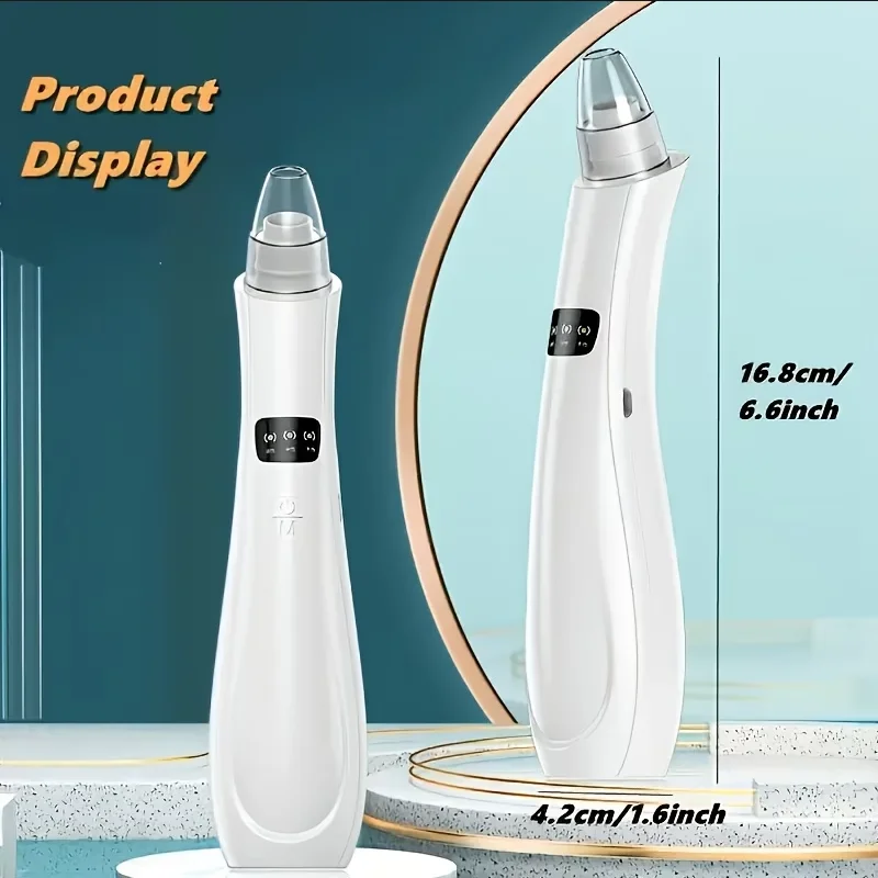 Blackhead Cleaning Beauty Device - Portable Facial Pore Cleaner, USB Rechargeable, Includes 5 Replacement Heads, Gentle Exfoliation and Safe Deep Cleansing, Ideal Skincare Gift for Both Men and Women
